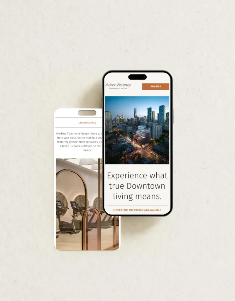 maisonwellesleytoronto.com website displayed on a mobile screens